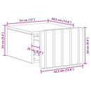 vidaXL Fali éjjeli szekrény Antik Fa 33 x 34,5 x 24 cm Szerelt Fa