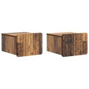 vidaXL Fali éjjeli szekrény fiókkal 2 pcs Antik Fa 33 x 34,5 x 24 cm