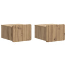 vidaXL Fali éjjeli szekrény 2 pcs Kézműves Tölgy 33 x 34,5 x 24 cm