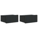 vidaXL Fali éjjeli szekrény 2 pcs Fekete 49 x 34,5 x 24 cm Szerelt Fa