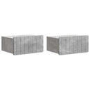 vidaXL Fali éjjeli szekrény 2 pcs Betonszürke 49 x 34,5 x 24 cm