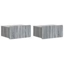 vidaXL Fali éjjeli szekrény 2 pcs Szürke Sonoma 49 x 34,5 x 24 cm