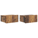 vidaXL Fali éjjeli szekrény 2 db Antik Fa 49 x 34,5 x 24 cm Szerelt Fa