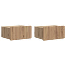 vidaXL Fali éjjeli szekrény 2 pcs Kézműves Tölgy 49 x 34,5 x 24 cm