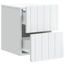 vidaXL Fali éjjeli szekrény 2 db Fehér 33 x 34,5 x 43 cm Szerelt Fa