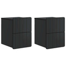 vidaXL Fali éjjeli szekrény 2 pcs Fekete 33 x 34,5 x 43 cm Szerelt Fa