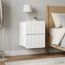 vidaXL Fali éjjeli szekrény 2 db Magasfényű Fehér 33 x 34,5 x 43 cm