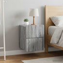 vidaXL Fali éjjeli szekrény 2 db Szürke Sonoma 33 x 34,5 x 43 cm