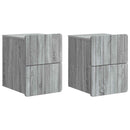 vidaXL Fali éjjeli szekrény 2 db Szürke Sonoma 33 x 34,5 x 43 cm
