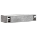 vidaXL Fali oldaltábla Betonszürke 87,5 x 34,5 x 17 cm Szerelt Fa