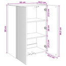 vidaXL Fali szekrény Fekete 66 x 34,5 x 90 cm Szerelt Fa