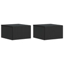 vidaXL Fali éjjeli szekrény 2 pcs Fekete 33 x 34,5 x 20 cm Szerelt Fa