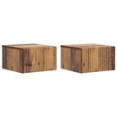 vidaXL Fali éjjeli szekrény fiókkal 2 pcs Antik Fa 33 x 34,5 x 20 cm