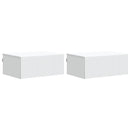 vidaXL Fali éjjeli szekrény 2 pcs Fehér 49 x 34,5 x 20 cm Szerelt Fa