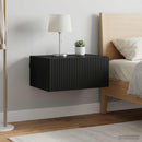 vidaXL Fali éjjeli szekrény 2 db Fekete 49 x 34,5 x 20 cm Szerelt Fa
