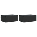 vidaXL Fali éjjeli szekrény 2 pcs Fekete 49 x 34,5 x 20 cm Szerelt Fa