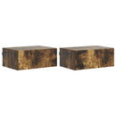 vidaXL Fali éjjeli szekrény 2 pcs Füstös Tölgy 49 x 34,5 x 20 cm