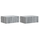 vidaXL Fali éjjeli szekrény 2 pcs Szürke Sonoma 49 x 34,5 x 20 cm