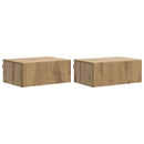 vidaXL Fali éjjeli szekrény 2 pcs Kézműves Tölgy 49 x 34,5 x 20 cm