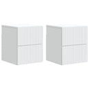 vidaXL Fali éjjeli szekrény 2 pcs Fehér 33 x 34,5 x 40 cm Szerelt Fa