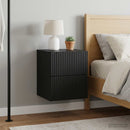 vidaXL Fali éjjeli szekrény 2 pcs Fekete 33 x 34,5 x 40 cm Szerelt Fa