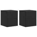 vidaXL Fali éjjeli szekrény 2 pcs Fekete 33 x 34,5 x 40 cm Szerelt Fa