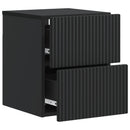 vidaXL Fali éjjeli szekrény 2 pcs Fekete 33 x 34,5 x 40 cm Szerelt Fa