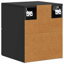 vidaXL Fali éjjeli szekrény 2 pcs Fekete 33 x 34,5 x 40 cm Szerelt Fa