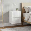 vidaXL Fali éjjeli szekrény 2 pcs Magasfényű Fehér 33 x 34,5 x 40 cm