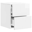 vidaXL Fali éjjeli szekrény 2 pcs Magasfényű Fehér 33 x 34,5 x 40 cm