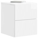 vidaXL Fali éjjeli szekrény 2 pcs Magasfényű Fehér 33 x 34,5 x 40 cm