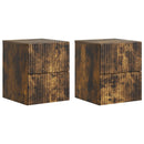 vidaXL Fali éjjeli szekrény 2 pcs Füstös Tölgy 33 x 34,5 x 40 cm