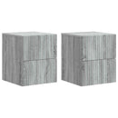 vidaXL Fali éjjeli szekrény 2 pcs Szürke Sonoma 33 x 34,5 x 40 cm