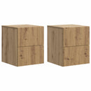 vidaXL Fali éjjeli szekrény 2 pcs Kézműves Tölgy 33 x 34,5 x 40 cm