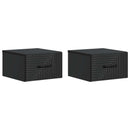 vidaXL Fali éjjeli szekrény 2 pcs Fekete 34,5 x 33 x 20 cm Szerelt Fa