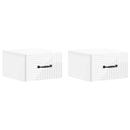 vidaXL Fali éjjeli szekrény 2 pcs Magasfényű Fehér 34,5 x 33 x 20 cm