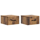 vidaXL Fali éjjeli szekrény fiókkal 2 pcs Antik Fa 34,5 x 33 x 20 cm