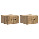vidaXL Fali éjjeli szekrény 2 pcs Kézműves Tölgy 34,5 x 33 x 20 cm