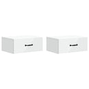 vidaXL Fali éjjeli szekrény 2 db Fehér 49 x 34,5 x 20 cm Szerelt Fa
