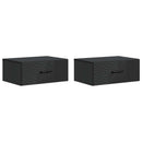 vidaXL Fali éjjeli szekrény 2 pcs Fekete 49 x 34,5 x 20 cm Szerelt Fa