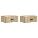 vidaXL Fali éjjeli szekrény 2 pcs Sonoma Tölgy 49 x 34,5 x 20 cm