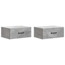 vidaXL Fali éjjeli szekrény 2 pcs Betonszürke 49 x 34,5 x 20 cm