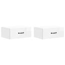 vidaXL Fali éjjeli szekrény 2 pcs Magasfényű Fehér 49 x 34,5 x 20 cm