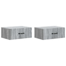 vidaXL Fali éjjeli szekrény 2 db Szürke Sonoma 49 x 34,5 x 20 cm