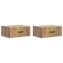 vidaXL Fali éjjeli szekrény 2 pcs Kézműves Tölgy 49 x 34,5 x 20 cm