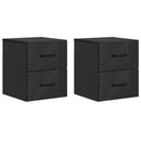 vidaXL Fali éjjeli szekrény 2 pcs Fekete 34,5 x 33 x 40 cm Szerelt Fa