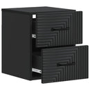 vidaXL Fali éjjeli szekrény 2 pcs Fekete 34,5 x 33 x 40 cm Szerelt Fa