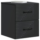 vidaXL Fali éjjeli szekrény 2 pcs Fekete 34,5 x 33 x 40 cm Szerelt Fa