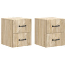 vidaXL Fali éjjeli szekrény 2 pcs Sonoma Tölgy 34,5 x 33 x 40 cm