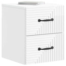 vidaXL Fali éjjeli szekrény 2 pcs Magasfényű Fehér 34,5 x 33 x 40 cm